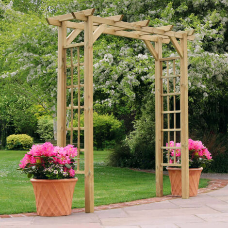 Zest Twilight Large Trellis Wooden Garden Arch Pergola Plant PEFC Wood