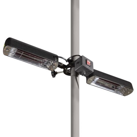Dellonda DG176 Folding Parasol/Gazebo/Patio Outdoor Infrared Heater, Two Panels, Extra Long 5M Cable, 1600W (1/5)