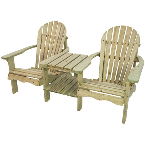 Woodshaw Salcombe Wooden Companion Love Relax Seat Garden Chair Sun Lounger