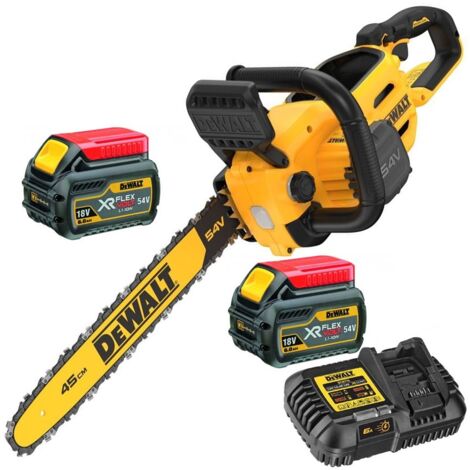 Dewalt DCMCS574T2 FlexVolt Cordless Brushless Chainsaw 45cm Bar 54V 2x 6.0Ah