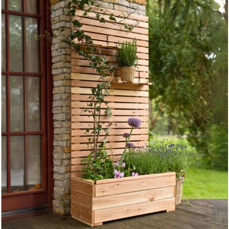 Jagram Wooden Garden Raised Bed Planter Trellis Venetian Larix Larch 180x60x43cm