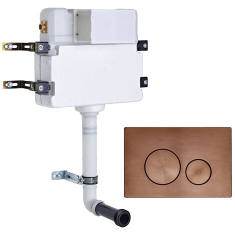 Roper Rhodes In Wall Concealed Cistern and Rondo Brushed Bronze Dual Flush Plate