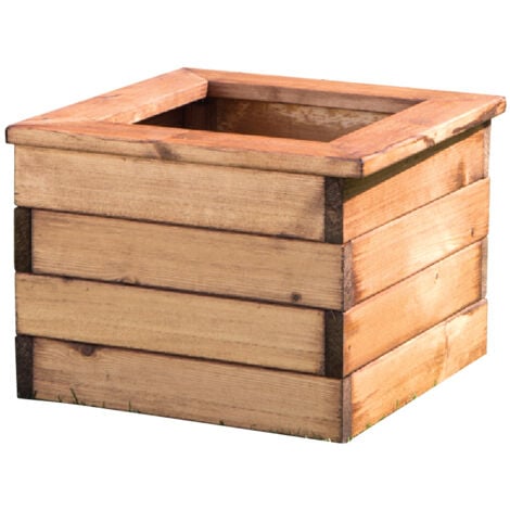 Charles Taylor Wooden Regular Square Trough Planter Flower Shrub Tree Pot