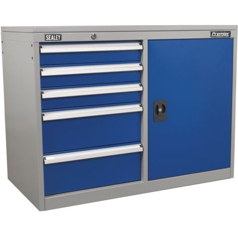 Sealey API1103B Premier Industrial&trade Cabinet/Workstation with 5 Drawers & 1 Shelf (1/5)