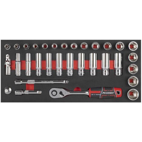 Sealey TBT41 Socket Set with Tool Tray 3/8""Sq Drive 32pc