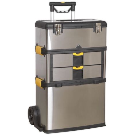 Sealey AP855 Mobile Stainless Steel/Composite Toolbox with 3 Compartments