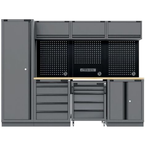 Sealey APMSBESTACK02W Superline PRO Black Edition Storage System with Rubber Wood Worktop 2.64m