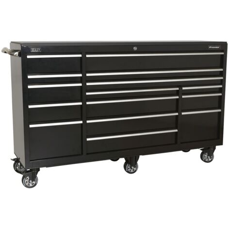 Sealey – Premier heavy-duty extra-wide rollcab 15 drawer 1845mm – PTB183015 – Ball-bearing slides – Non-slip liners – Integral locking system – 10 year guarantee (1/5)