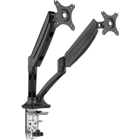 Dellonda DH25 Adjustable Double Monitor Arm with 360 Rotation - Black