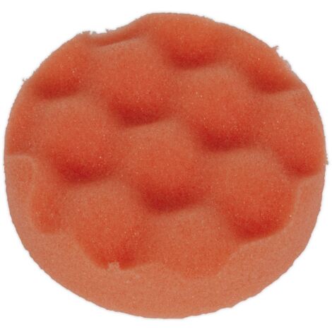 Sealey PTCCHW80O Hook-and-Loop Buffing & Polishing Foam Head 80 x 25mm - Orange/Firm