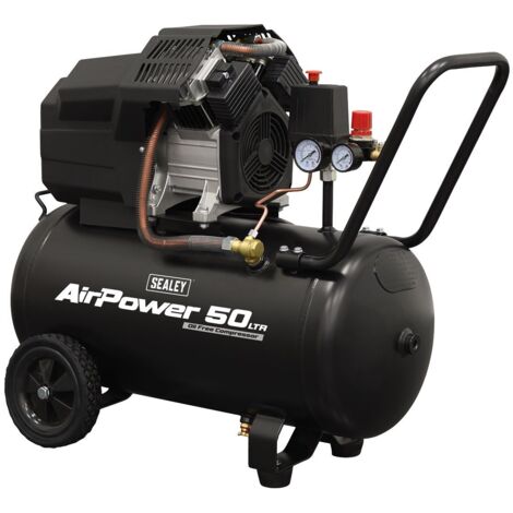 Sealey SAC5002 Air Compressor 50L V-Twin Oil Free Direct Drive 3hp (1/2)