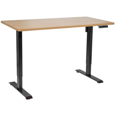 Dellonda DH41 Oak Electric Adjustable-Height Standing Desk with Memory, Quiet & Fast 1400 x 700mm (1/5)
