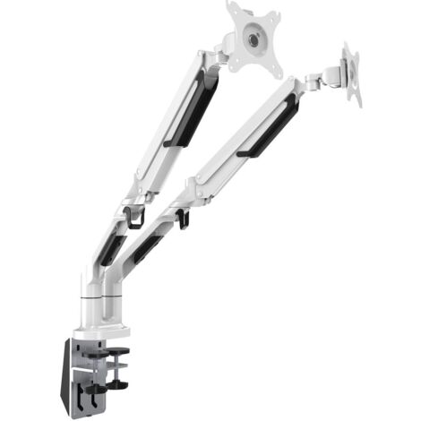 Dellonda DH27 Adjustable Double Monitor Arm with 360ï¿½ Rotation - White