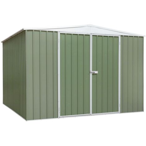 Dellonda DG116 Galvanized Steel Storage Shed with Apex Style Roof 300 x 300 x 220cm - Green (1/5)