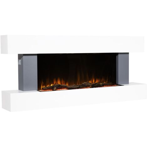 Baridi DH112 Wall Mounting Electric Fireplace with LED Flame Effect 52"" - Grey