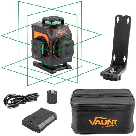 Vaunt E1503008 Green Beam Multi Line Laser 4 Plane Self Leveling 360 Line Lazer