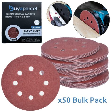 50 x 125mm 60 Grit Orbital Sander Sanding Sheets Discs Coarse Hook & Loop 5 (1/5)