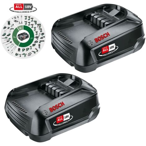 Bosch Green PBA 18v 1.5Ah W-A Lithium Ion Battery Power For All - Twin Pack (1/5)