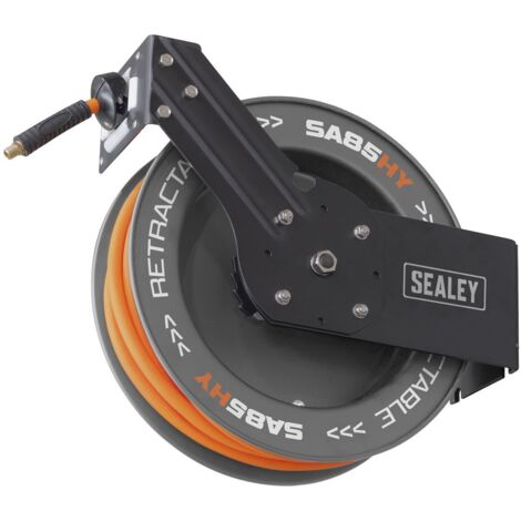 Sealey SA85HY 20m Retractable High-Visibility Hybrid Air Hose with Steel Reel 10mm ID