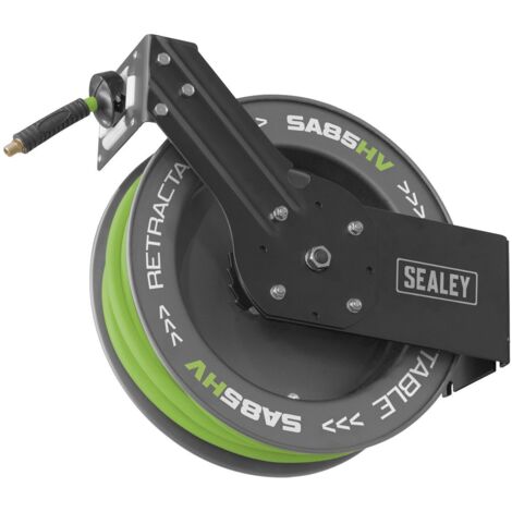 Sealey SA85HV 20m Retractable High-Visibility PVC Air Hose with Steel Reel 10mm ID