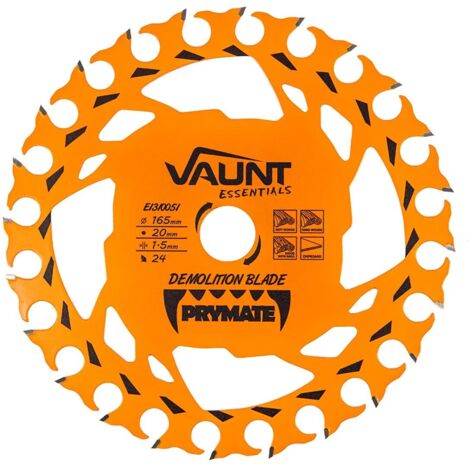 Vaunt 165mm Circular Saw Demolition Blade 20mm Bore 24 tooth Teflon Coated (1/4)