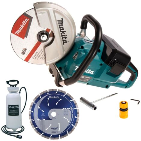 Makita DCE090ZX1 Twin 18v 9"" Cordless Brushless Disc Cutter Comet Blade + Water