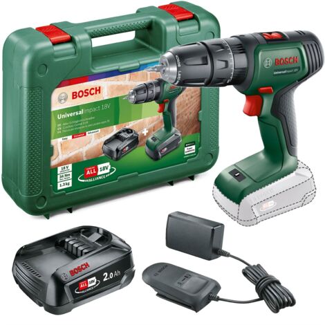 Bosch UniversalImpact 18v Cordless Combi Hammer Drill Power For ALL - 1 x 2ah