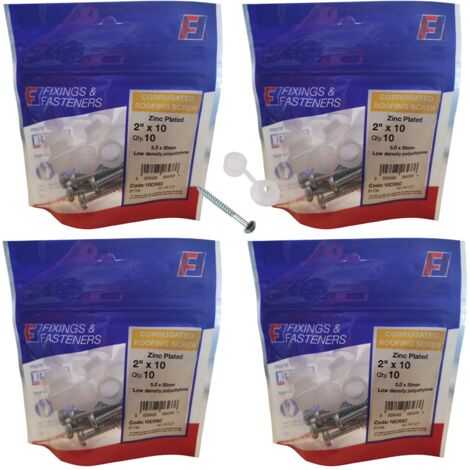 ForgeFix x40 Pack 10CRSC Corrugated Roofing Screws Pozi 5mm x 50mm FORCRSCM