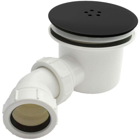 Matt Black 90mm Shower Waste Rapid Fast Flow Domed Top Finish Trap Shower Tray