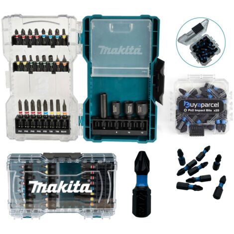 Makita Black Colour Coded Drill Bit Set Phillips Torx PZ2 53 Piece + 3/8"" Socket (1/5)