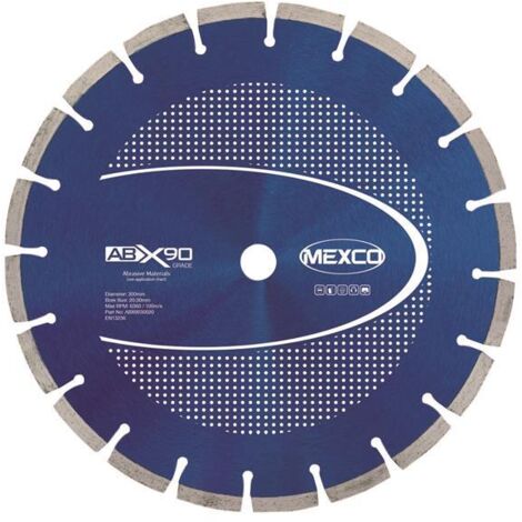 MEXCO ABX9030020 Abrasive Materials X90 Grade Diamond Blade 300 x 20mm MEXABX90300 (1/2)