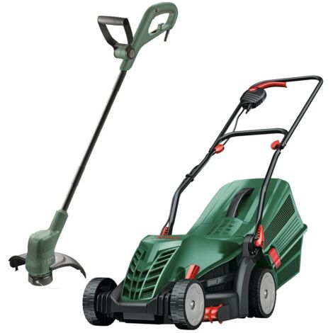 Bosch UniversalRotak 34-410 Electric Rotak Push Lawn Mower 34cm & Grass Trimmer
