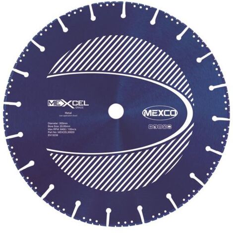 MEXCO MEXCEL30020 XCEL Grade Metal Cut Diamond Blade 300 x 20mm MEXMEXL300 (1/2)