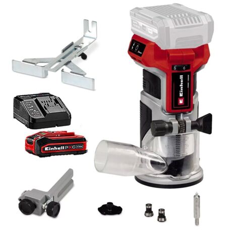 Einhell Professional 18V Brushless Palm Router Trimmer PXC TP-ET 18 Li + 4AH Kit