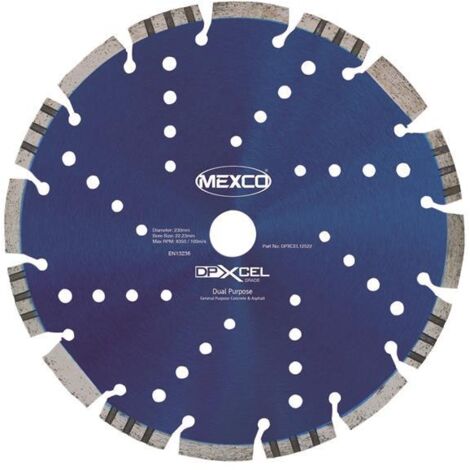 MEXCO DPXCEL23022 XCEL Grade Dual Purpose Diamond Blade 230 x 22mm MEXDPXL23022 (1/2)