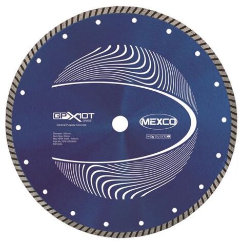 MEXCO GPX10T30020 GP Concrete Turbo Diamond Blade 300 x 20mm MEXGPX10T300 (1/2)