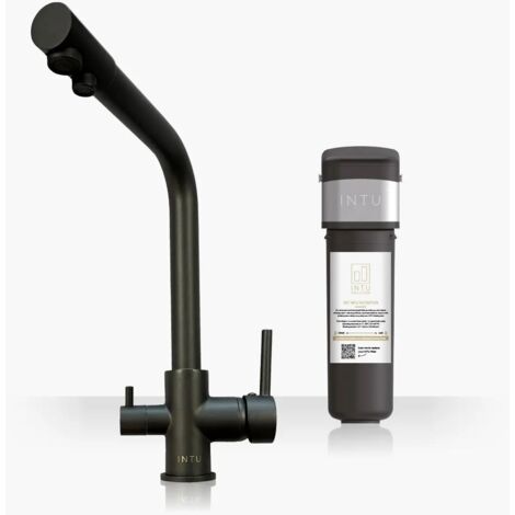 INTU Fusion Gunmetal 3-1 Cold Square Filtered Water Tap & Pro Filter (1/2)