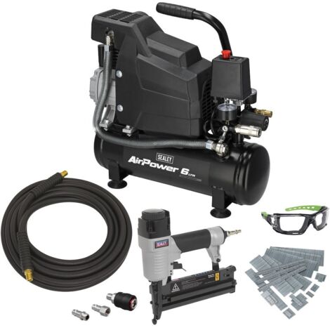 Sealey SAC0620AKIT Air Compressor/Air Nail/Staple Gun Kit
