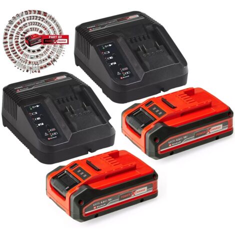 Einhell Professional 18v / 36v PXC Starter Kit - 2 x 4.0Ah PLUS Battery Charger
