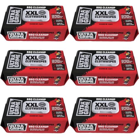 x6 Ultragrime XXL BBQ Grill Utensil Cleaning X60 Textured Power Scrub Wipes 5650 (1/5)