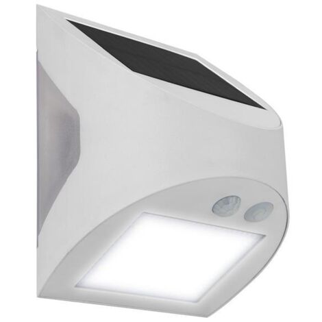 Masterplug LEXSW30W40-01 Prysm Outdoor Solar Wall Light PIR Motion Sensor White MSTSW30W40 (1/2)