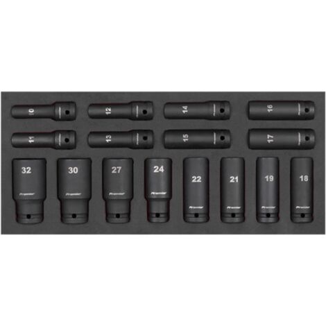 Premier Deep Impact Socket Set with Tool Tray 1/2inSq Drive 16 Piece