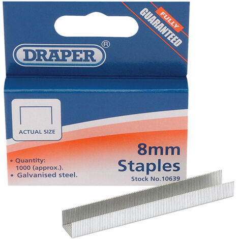 Draper 10639 8MM STAPLES-(BOX OF 1000) HT (1/5)