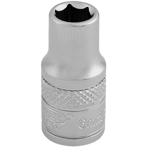 Draper 6.0mm 6-Point Socket for 1/4" Drive – Micro Satin Chrome Finish, Metric Size 16510