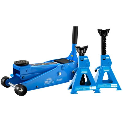 Draper 07290 Trolley Jack and Axle Stand Kit (3 Tonne) (1/2)