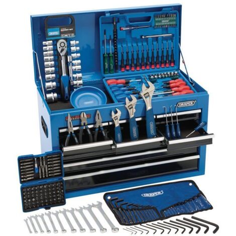 Draper 21548 Top Chest Tool Kit – 9 Drawer, 216-Piece Professional Tool Storage and Organization System (1/2)