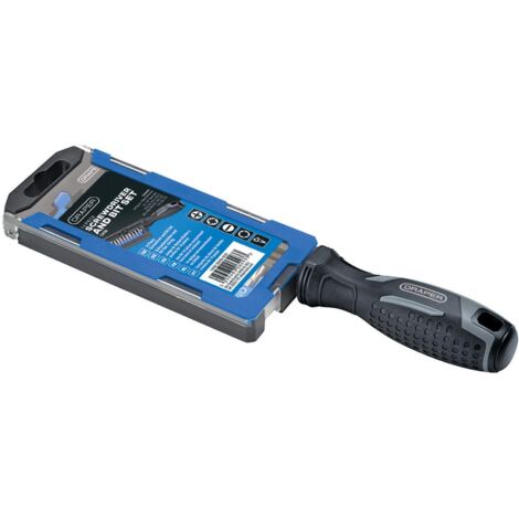 Draper 13438 Soft Grip Magnetic Screwdriver and Bit Set, 1/4"" x 100mm (14 Piece)