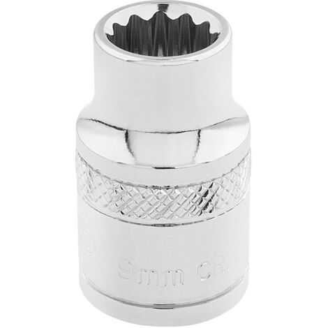 Draper 3/8 Inch Drive Hi-Torq 12-Point Metric Socket (9mm) with Polished Chrome Finish (Model 32769) (1/5)
