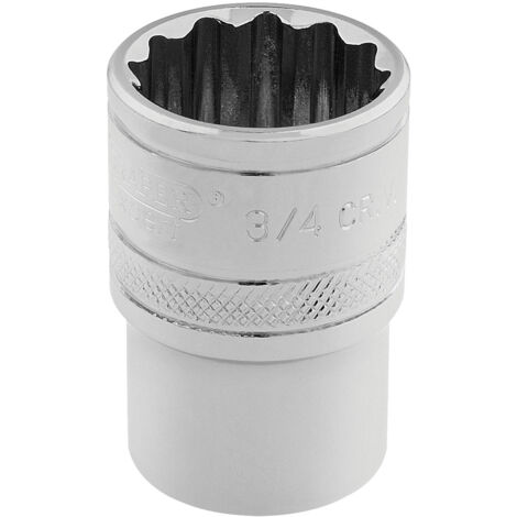 Draper 3/4-Inch 12-Point Hi-Torq Socket for 3/8-Inch Square Drive – Polished Chrome Imperial Socket (Model 49481) (1/5)
