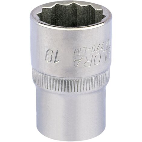 Draper 24640 Elora Bi-Hexagon Socket, 1/2"" Sq. Dr., 19mm (1/5)